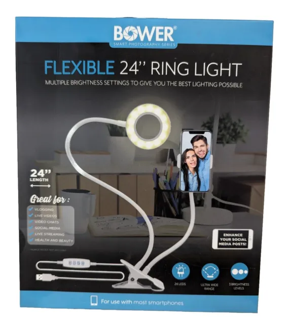 24" Flexible LED Ring Light For Smart Phonr Vlogging Videos Social Media Poats