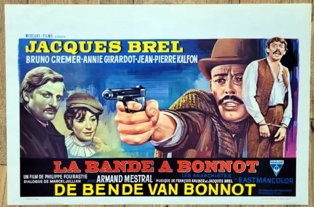 belgian poster policier LA BANDE A BONNOT, BRUNO CREMER, JACQUES BREL, GIRARDOT
