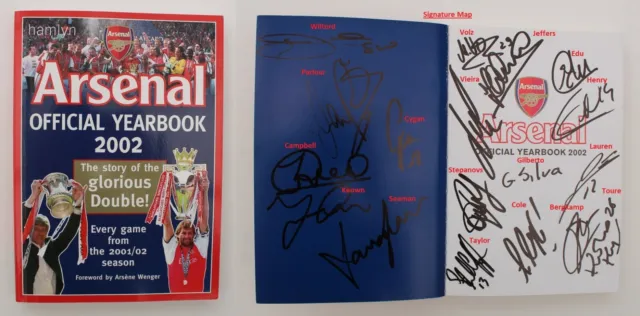 2001-02 Arsenal Double Winners Yearbook Multi Signed - Henry, Bergkamp & Vieira