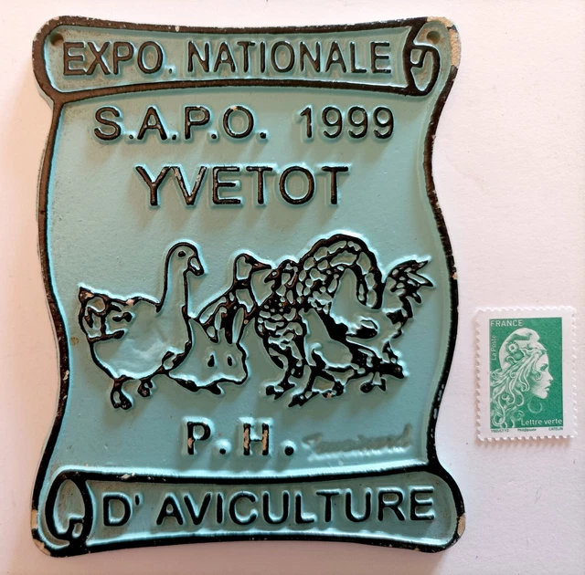 plaque concours métal agricole vache race Highland