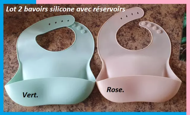 Lot de 2 bavoirs en silicone