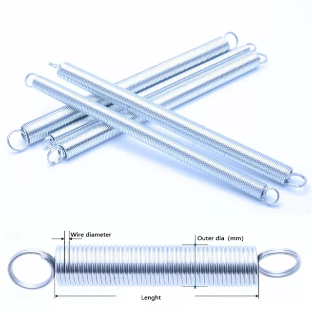 Zugfeder 0.3-2,5mm Draht Varianten Haken ÖseSpiral Edel-stahl rostfrei Metall