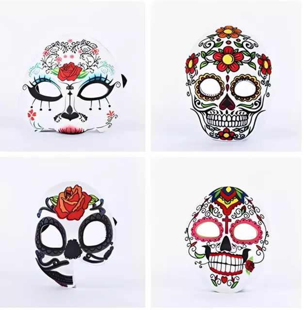 Dia De Los Muertos Mask Day of the Dead Face Mask Mexican Sugar Skull Mask x 12