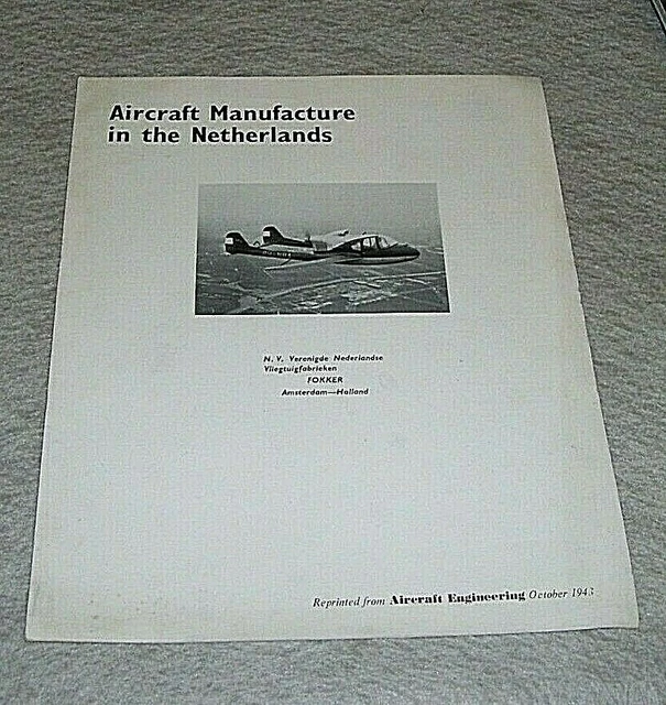 Netherlands Aircraft Manufacture Fokker Promotor Aircraft Engineering Article