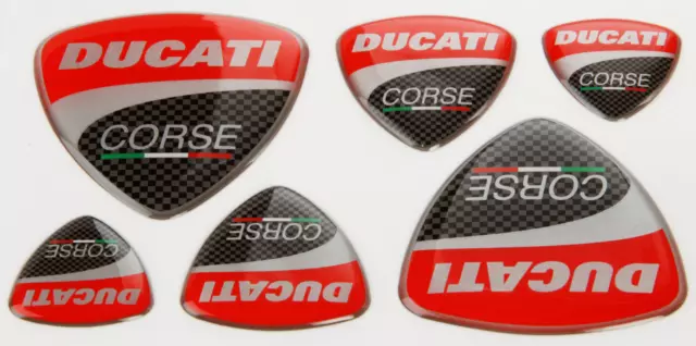 Ducati Corse Carbon Design 3D Gel Decals Stickers Set Of 6