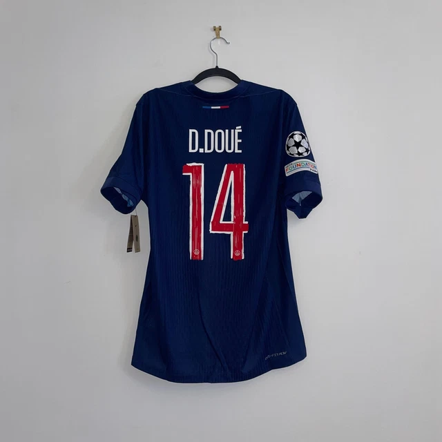 Maillot Nike PSG Domicile 2024-2025 – Doué N°14, Final Inter Milan, Player Issue M
