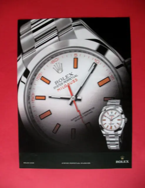Publicite De Presse Rolex Montre Oyster Perpetual Milgauss Ad 2009