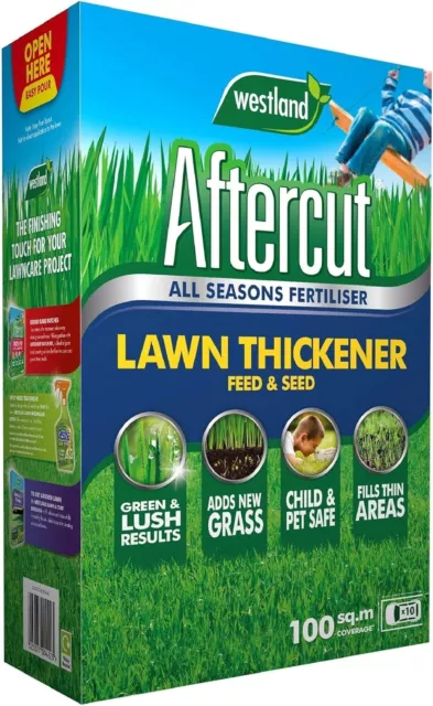 Aftercut 20400372 Lawn Thickener Feed and Seed, 100 m2, 3.5 kg, Brown