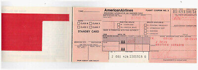 American Airlines Passenger Coupon Ticket Baggage Check 27th February 1977