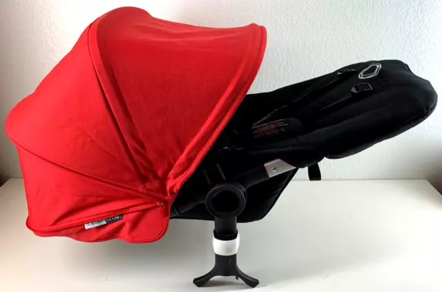 Bugaboo Donkey Duo Extension Set Seat Covers & Red Fabric Sun Canopy 03T-0443904