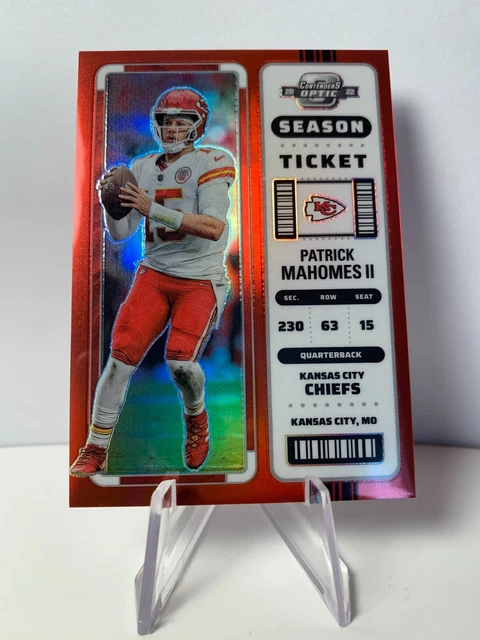 2022 Contenders Optic Patrick Mahomes Red Season Ticket /175 Color Match Chiefs