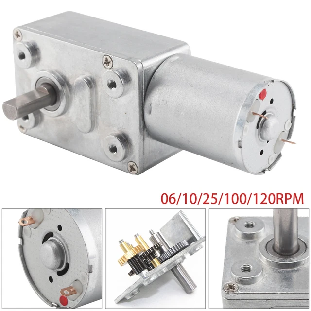 DC12V Reversible High Torque Turbo Worm Geared Motor 0.6-120RPM Self-Locking UK