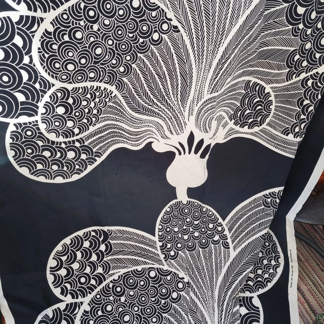 Ikea Cilla Ramnek Fabric 2008 Black & White Abstract, Upholstery Fabric, 243 cm