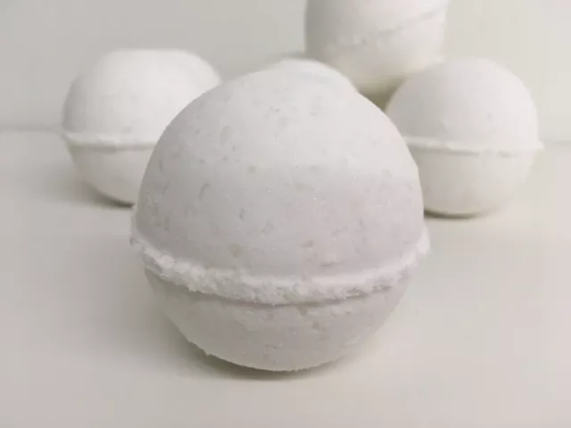 1 Pure White Bath Bomb 5oz Hypoallergenic Unscented For Sensitive Skin for Kids