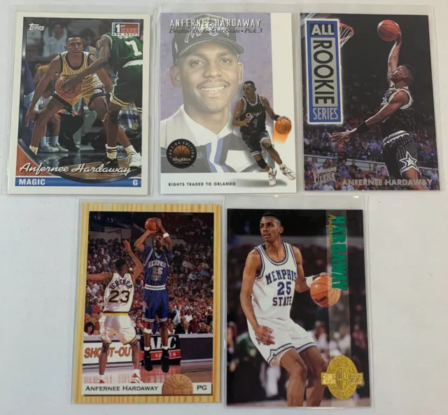 Lot De Cinq Anfernee Hardaway Débutant Cartes~ Topps , Skybox, Ultra, Classique