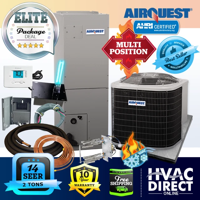2 Ton 14 SEER AirQuest-Heil by Carrier Heat Pump System w/heat kit