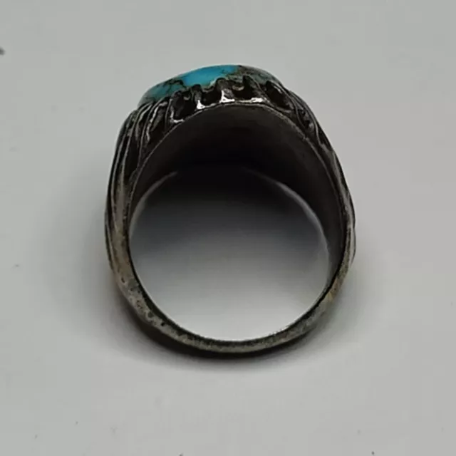 VINTAGE SOUTHWESTERN OLD Pawn Sterling Turquoise Ring Sz 10.5 $85.00 ...