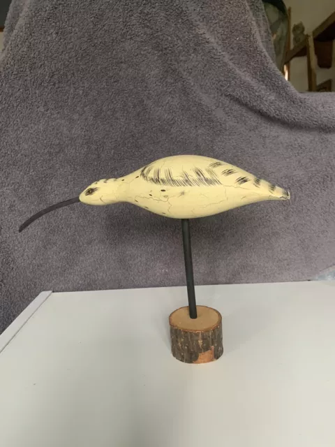 Heritage Mint Carved Curlew Shorebird Decoy Long Beak Hand Painted Figurine