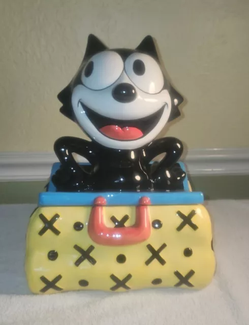 Vintage Clay Art " Magic Bag Felix the Cat Cookie Jar IOB 1999