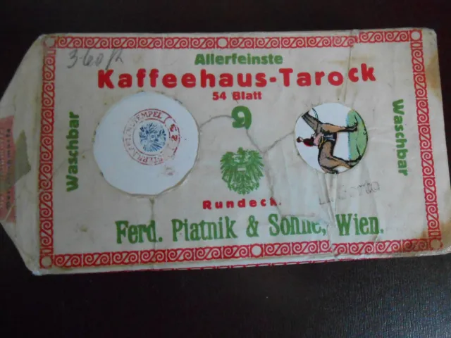 ♣️ Ancien jeu de cartes : Tarot Ferd.Piatnik & Sohne à Vienne