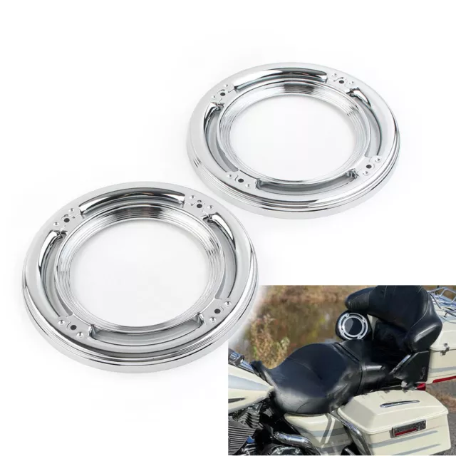 For Harley Road Street Tri Electra Glide Chrome Rear Speaker Accent Cover Trim