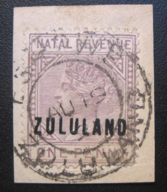 Zululand #14 on Piece tied with Eshowe CDS Cancel AUG 19 1891