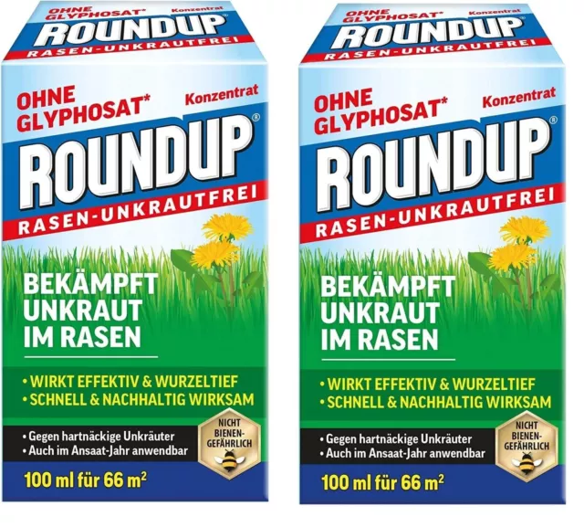 2 x Désherbant Roundup Pelouse Jardin Gazon Mauvaise Herbe Herbicide 100 ml