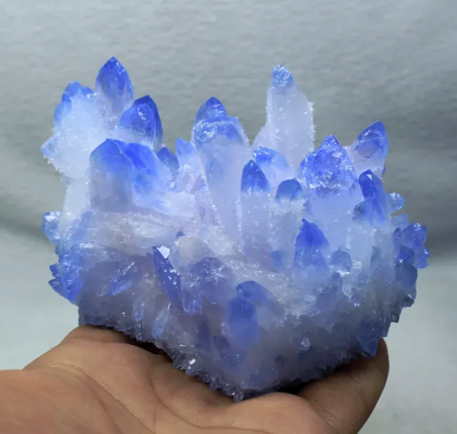 434g New Find Blue Phantom QUARTZ Crystal Cluster Specimen
