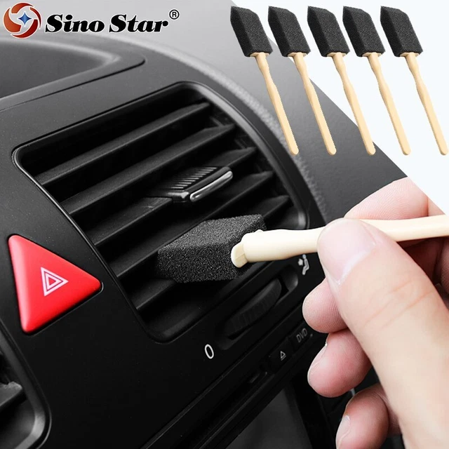 5 PCS Mini Air Conditioner Vent Brush Car Grille Clean Auto Detail Sponge Brush