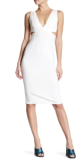 New ALICE & OLIVIA RIKI CUTOUT WHITE SHEATH DRESS sz 8 $598