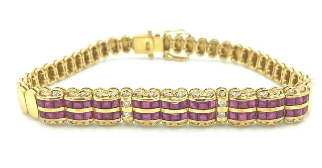 Bracelet Jonc En Or 18 Carats Avec Diamants - Poids 15,89g, Environ 0,70 Ct, Occasion