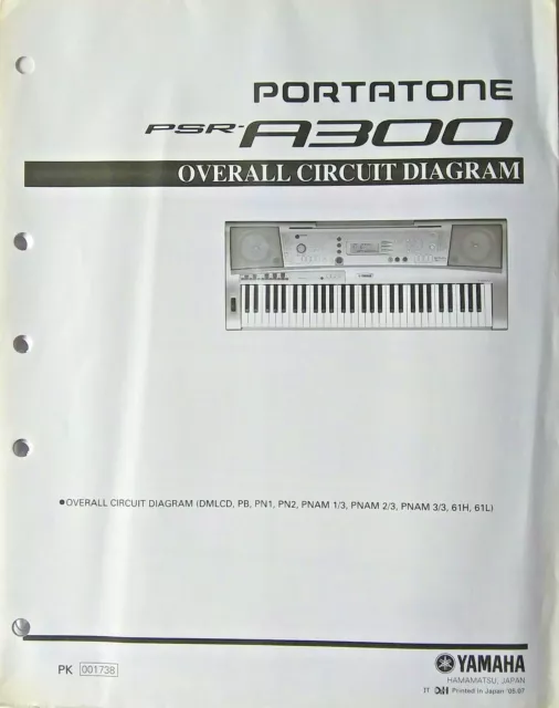 Yamaha PSR-A300 Clavier Original Globale Circuit Diagramme Et Schematics Feuille