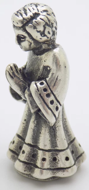 Vintage Italian Handmade Genuine Silver RARE Praying Child Christmas Figurine