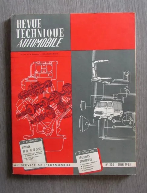 Revue technique automobile .  RTA n°230 CITROEN HY 72- HZ 72 (9 cv ) . 1965 TBE