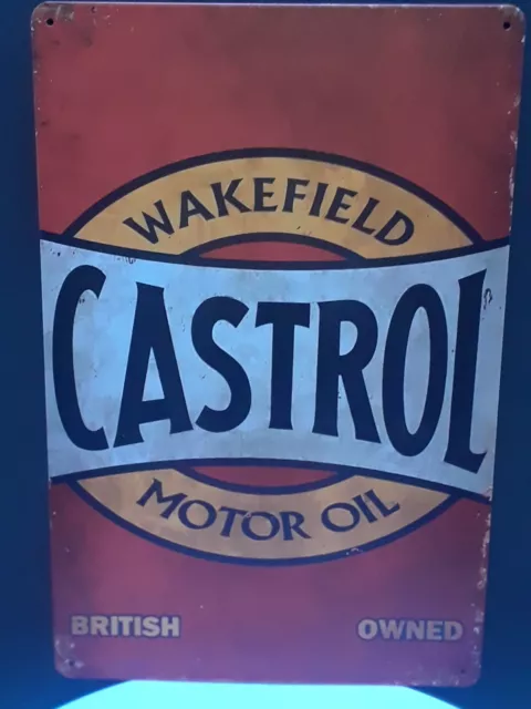 Wakefield Castrol Motor Oil metal tin sign tavern bar home decor