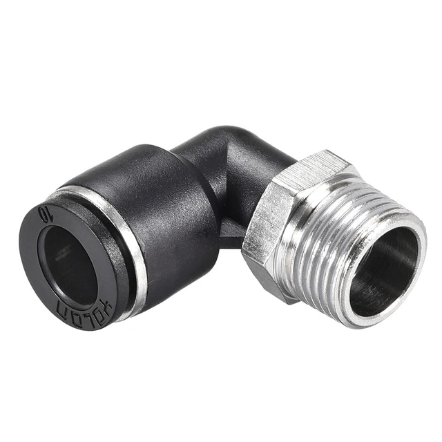 Pousser Pour Raccord Mâle Coude 10mm ODx3/8 NPT Filetage Pneumatique Air