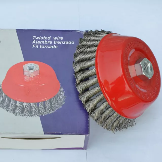 2.5" 2-3/4" 4" 6" Knotted Cup / Twist  Wire Brush for Angle Grinder