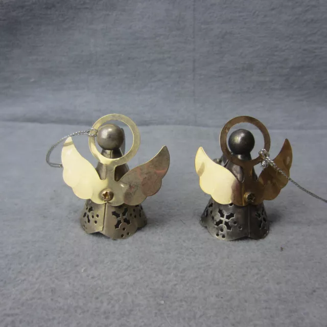 Vintage Christmas Tree Ornament Metal Gold Tone Angels