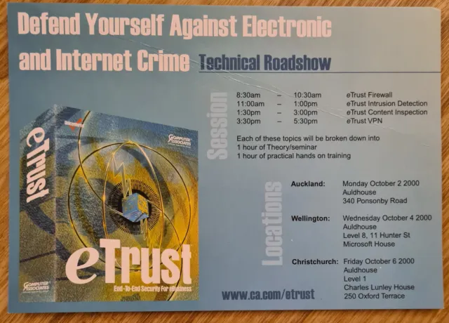 eTrust Defense and Internet Crime - Technical Roadshow Flyer