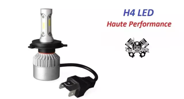 Ampoule LED H4 Phare pour Moto et Scooter - Lumière Blanche 6000K, 40W, 800LM