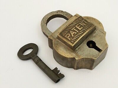 Riche Patine King Vieux Laiton Artisanal 6 Levier King Marque Solide Cadenas 