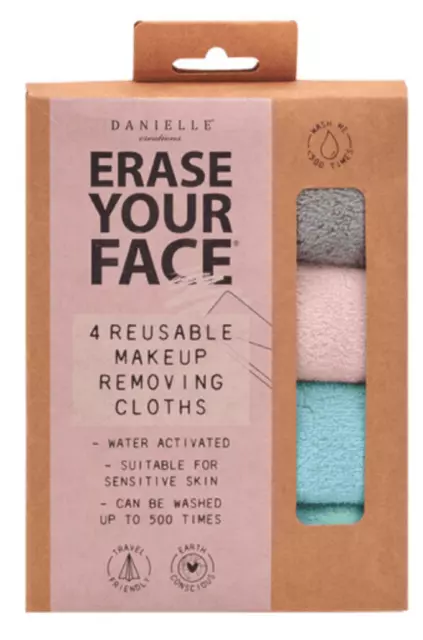 Danielle Creations Face Makeup Removing Cloths, Pastel Set of 4 Reusable Cloths