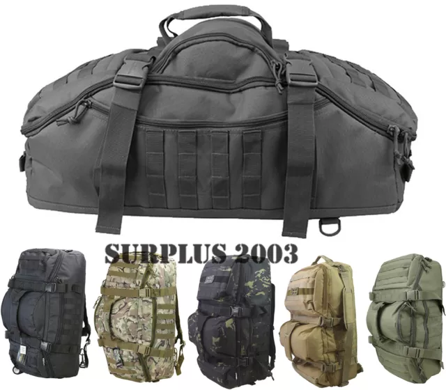 British Army Style Operators Duffle Kit Bag 60L Deployment Holdall Rucksack Gym