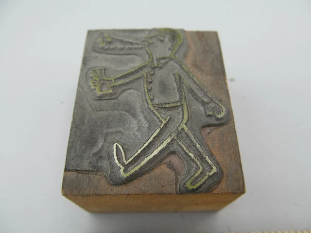 Whistling All the Way to the Bank Comic Vintage Printing Press Wood Block Stamp