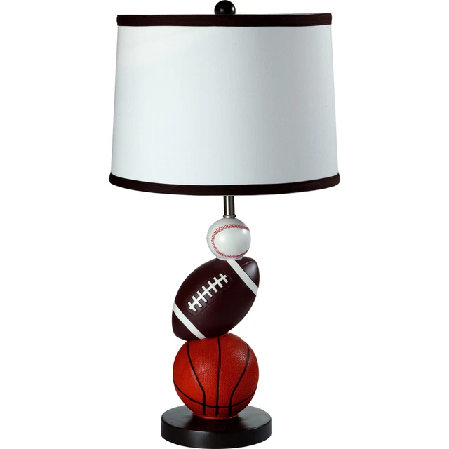 Multi Color Sport Table Lamp Man Cave Room Shade Decor Basketball Baseball Room