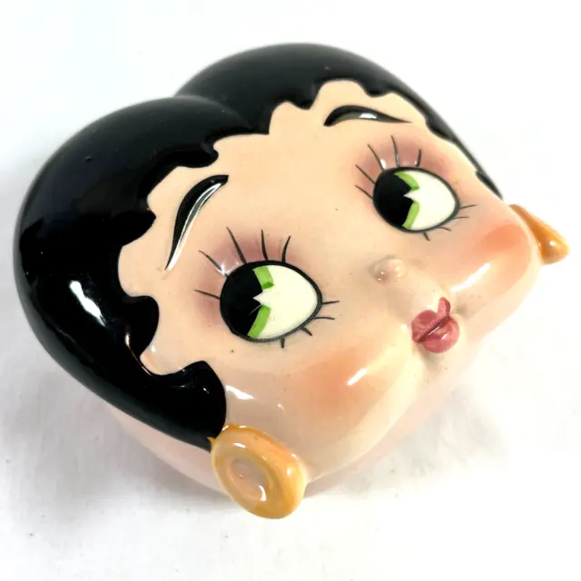 1985 Betty Boop face trinket jewelry box dish ceramic hand painted Vandor Q