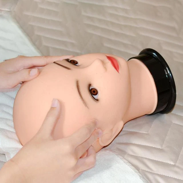 Tête De Mannequin Chauve Femme - PVC Couleur Peau - 44cm - Pour Perruques, Cosmétologie