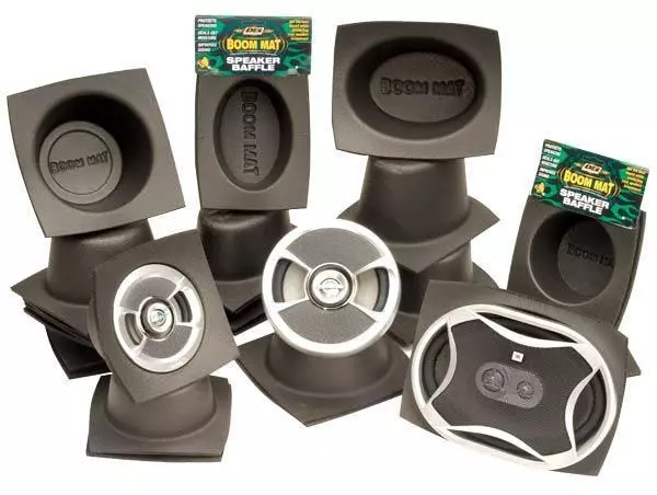 DEI Pair Boom Mat Car Audio Speaker Baffles Round Oval Improves Sound 2 per pack