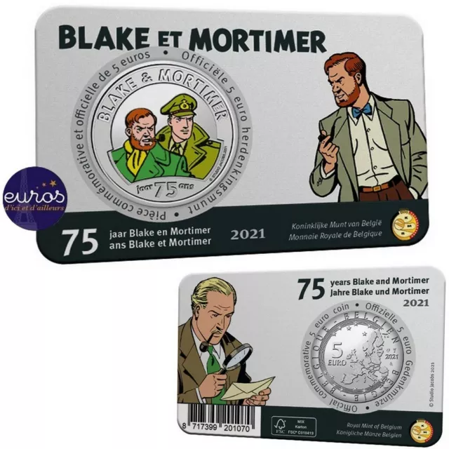 Coincard 5 euros BELGIQUE 2021 - Blake et Mortimer - Version colorisée - BU