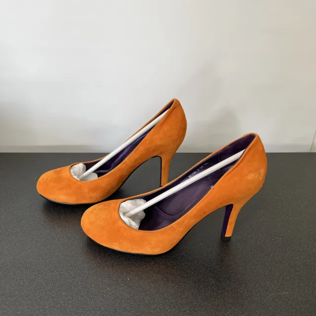 Chromatic Women's Pumps Heels Shoe Pumpkin It Up Orange Suade Formal